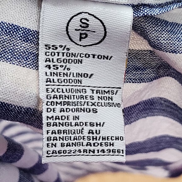 Joe's Jeans NWT Blue Stripe Cotton Linen Button Up Shirt - Picture 5 of 7